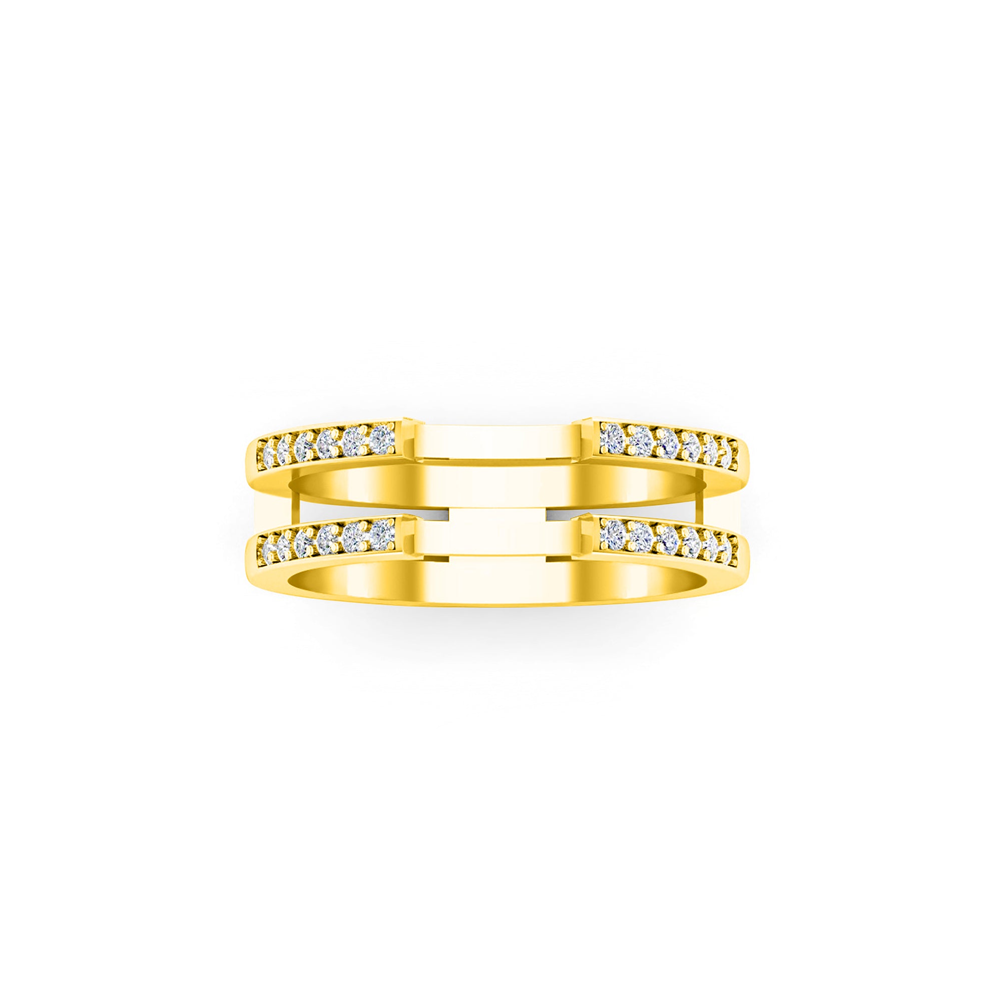RKC 0,24 CT Fascia rinforzata con protezione avvolgente in Moissanite a taglio rotondo per donna in argento 925 Peso 4,30 g Larghezza 7,80 MM