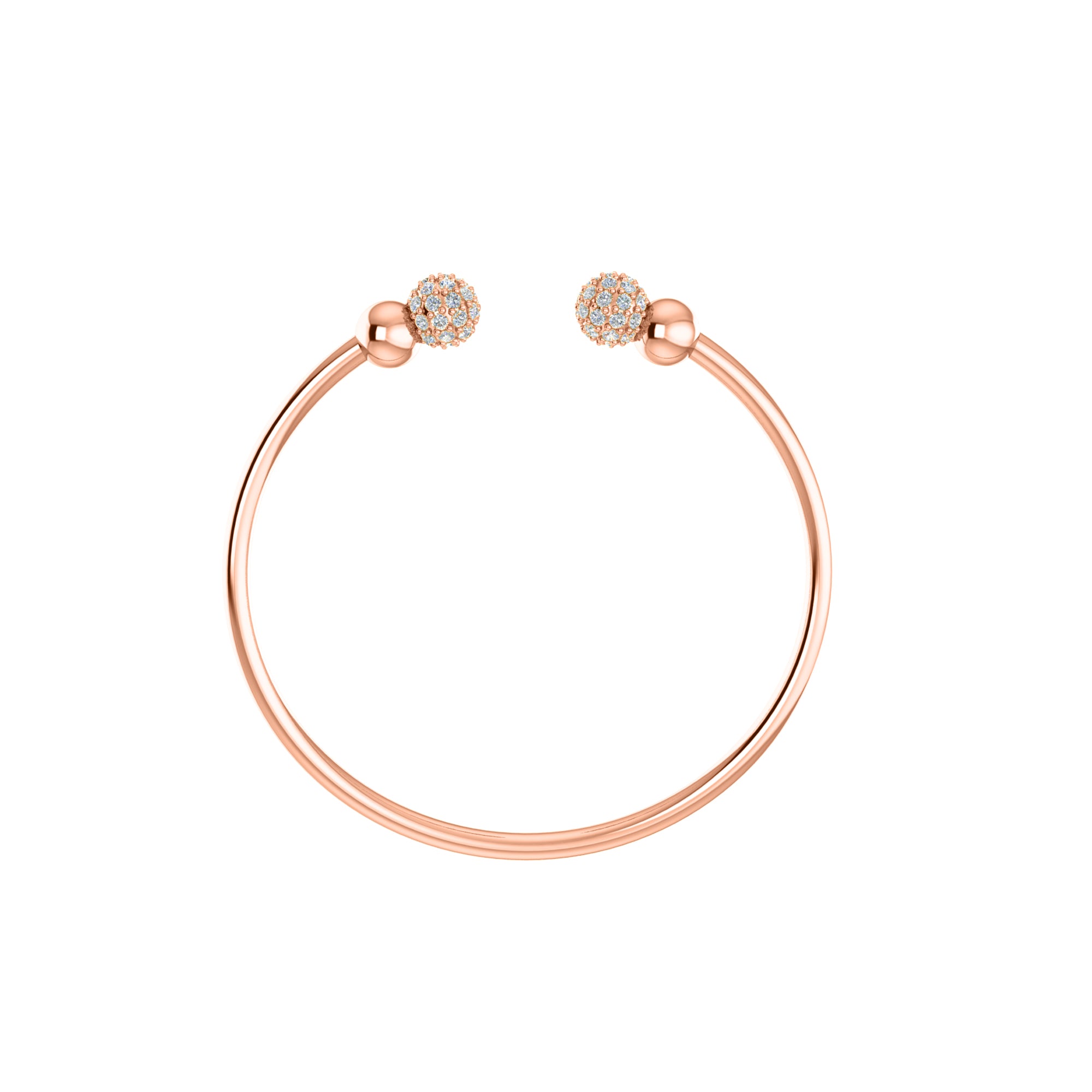 RKC Damen-Armreif aus 925er-Sterlingsilber, Karatgewicht: 1,08 CT, mit mehreren Edelsteinen, 14 Karat rosévergoldet, Produktgewicht: 10,00 GM, Höhe: 50,00 mm
