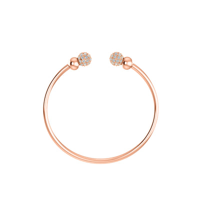 RKC Damen-Armreif aus 925er-Sterlingsilber, Karatgewicht: 1,08 CT, mit mehreren Edelsteinen, 14 Karat rosévergoldet, Produktgewicht: 10,00 GM, Höhe: 50,00 mm