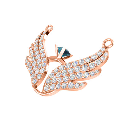 RKC 1,05 Karat Flügel-Anhänger, 925er Silberschmuck, 14 Karat Gelbgold vergoldet, Gewicht 5,60 g, Höhe 17,20 mm