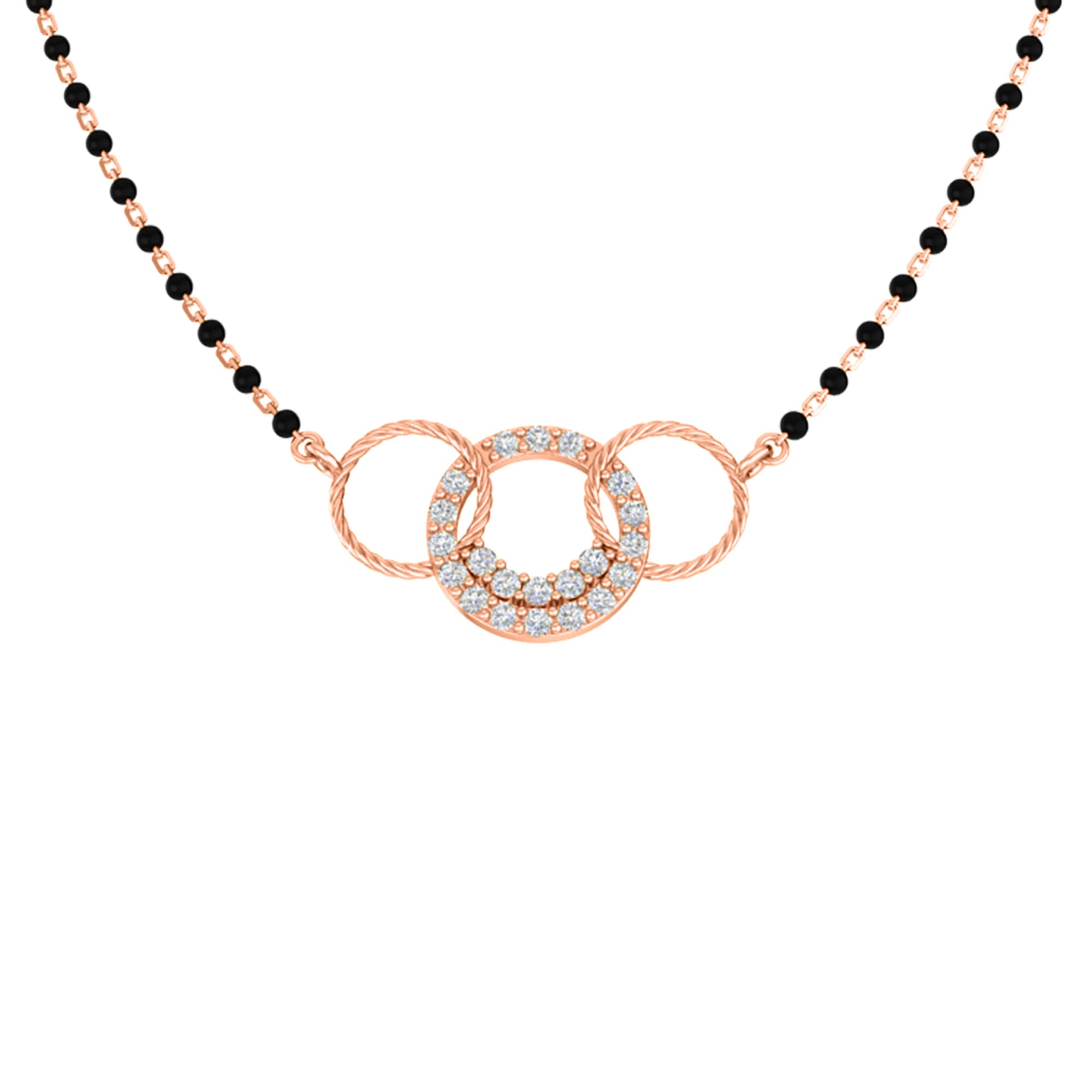 RKC 1,26 Karat Moissanit für Damen, Mangalsutra, 925er Silber, 14 Karat Gelbgold vergoldet, Produktgewicht: 4,50 g, Höhe: 15,50 mm