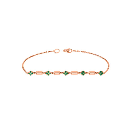 RKC 925 Sterling Silber 0,3 CT Edelstein für Damenarmband, 14 Karat Roségold vergoldet, Gewicht 3,70 GM