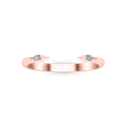 RKC Marquise Cut Moissanit Zwei-Steine-Ring für Damen mit offenem Band, 925er-Sterlingsilber, Gelbgold mit einem Gewicht von 1,70 g, Breite 2,40 mm