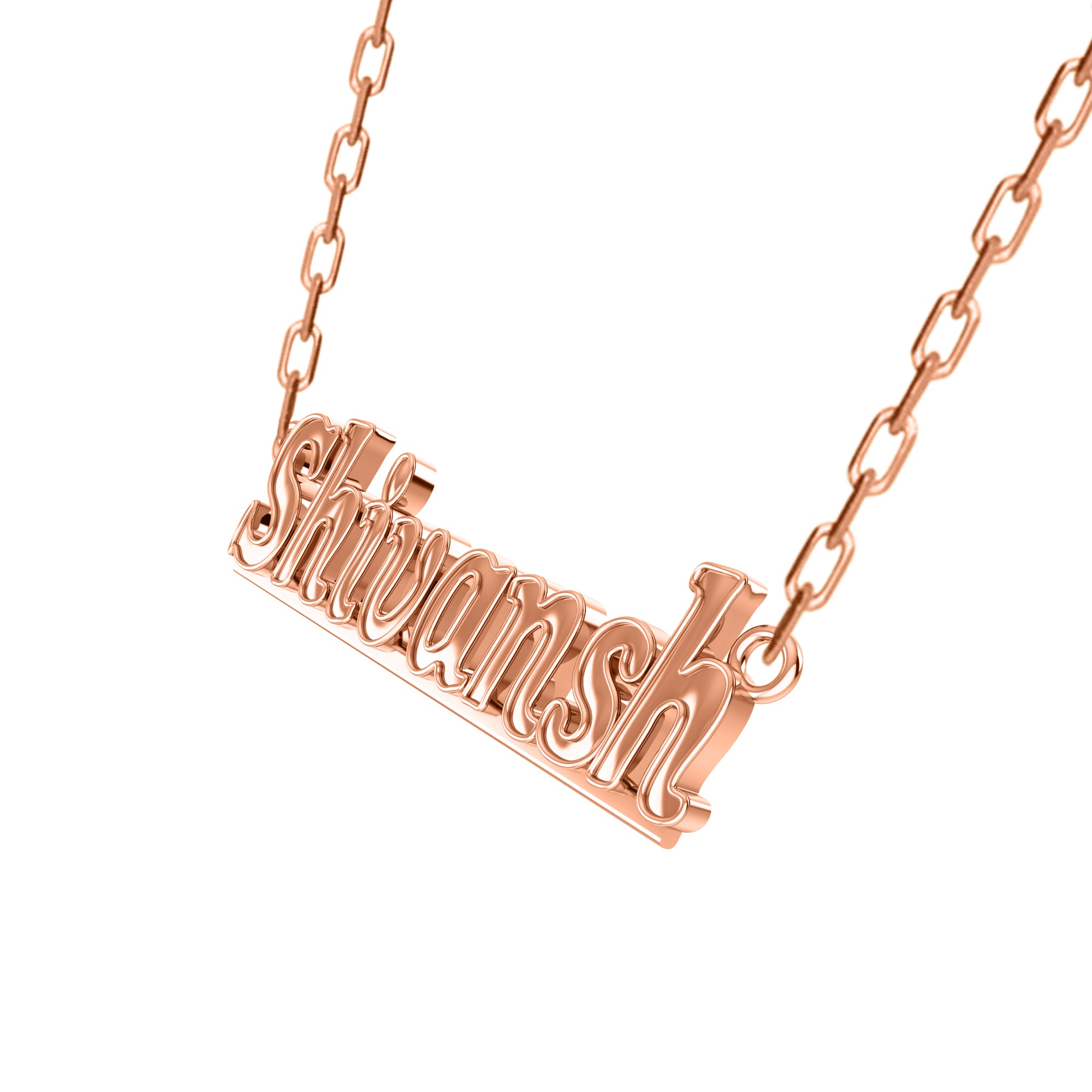 RKC Personalisieren Sie den Namensanhänger aus 925er Silberschmuck, 14 Karat Roségold vergoldet, Gewicht 3,50 g, Höhe 9 mm