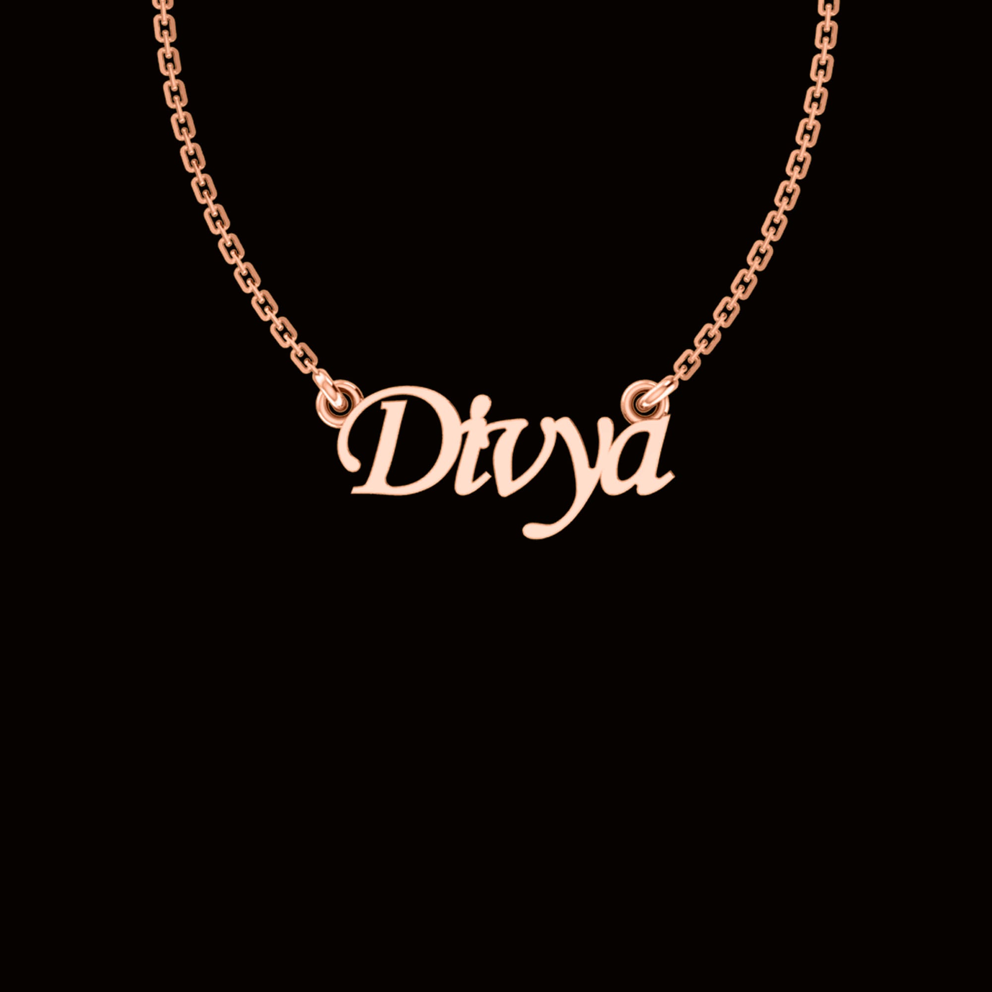 RKC Custom Name Pendant 925 Sterling Silver 14K Rose Gold Plated Wt 2.80GM Height 10.20 MM
