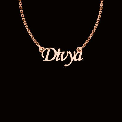 RKC Custom Name Pendant 925 Sterling Silver 14K Rose Gold Plated Wt 2.80GM Height 10.20 MM
