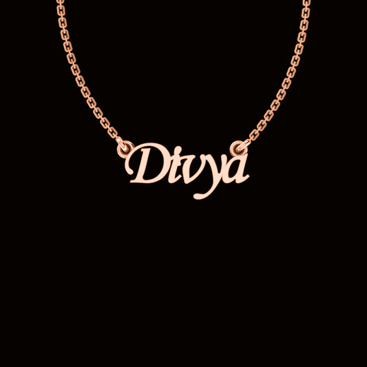 RKC Custom Name Pendant 925 Sterling Silver 14K Rose Gold Plated Wt 2.80GM Height 10.20 MM