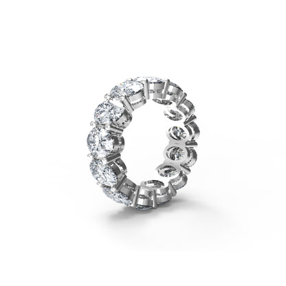 Anello di fidanzamento con moissanite taglio ovale RKC da 8,5 carati, argento 925, placcato oro giallo 14k, per donna, peso 4,40 g, larghezza 6 mm