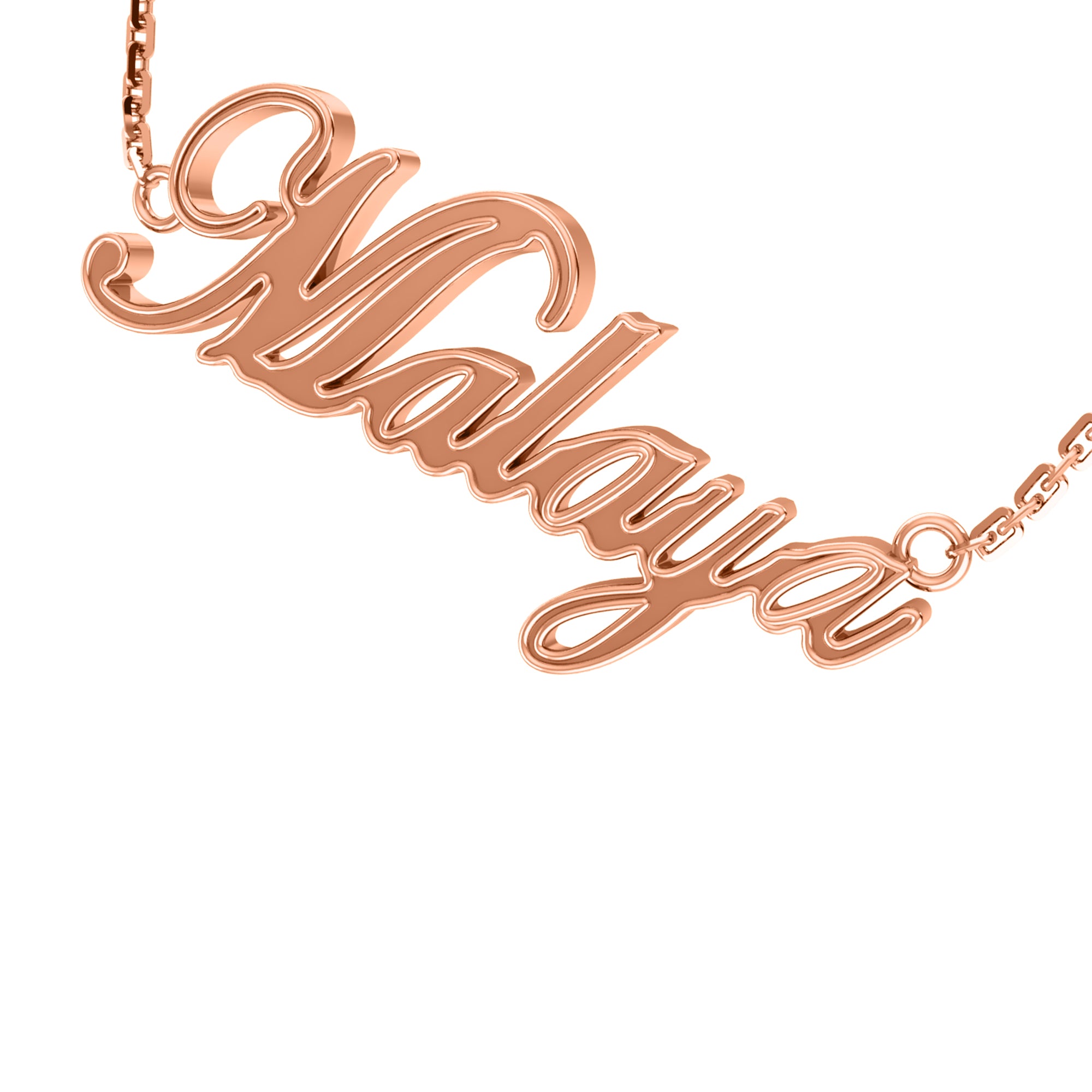RKC Namens-Anhänger-Halskette, 925er Silberschmuck, 14 Karat Rosévergoldung, Produktgewicht: 5,00 GM, Höhe: 15,50 mm