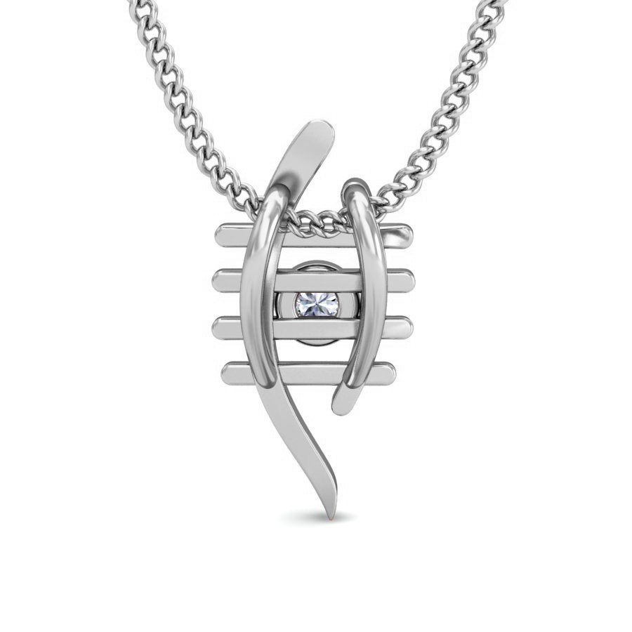RKC Evil Eye Argento Ciondolo da donna in moissanite da 0,025 CT Finitura in oro giallo 14K Catena libera Peso 2,7 g Altezza 14 mm