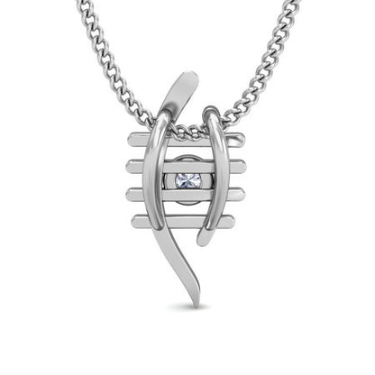RKC Evil Eye Argento Ciondolo da donna in moissanite da 0,025 CT Finitura in oro giallo 14K Catena libera Peso 2,7 g Altezza 14 mm