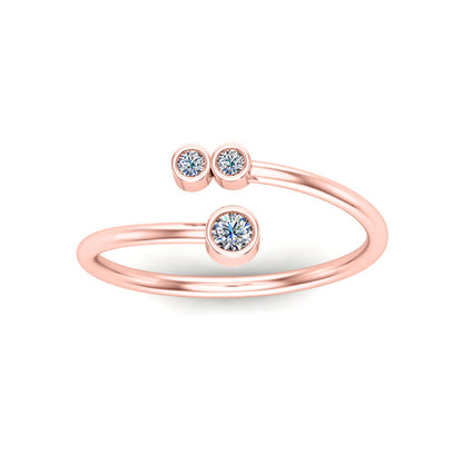 RKC 925 Argento Moissanite Fascia aperta per la sua promessa Anello bypass Fascia placcata oro rosa 14 carati Peso 1,6 g