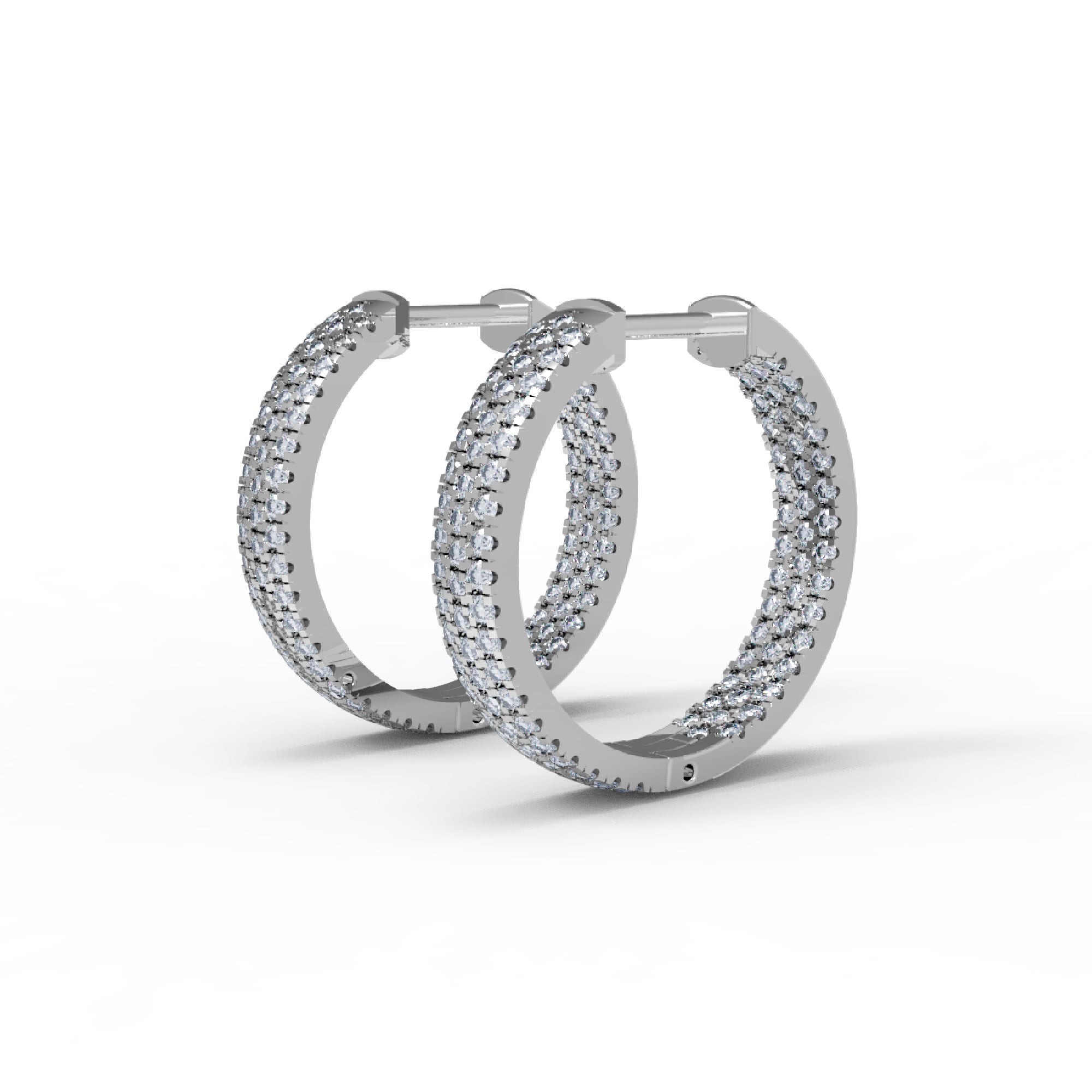 RKC 925 Sterling Silber Hoops & Huggies Damen-Ohrring, 14 Karat Gelb über Produktgewicht 7,00 GM, Höhe 22,00 mm