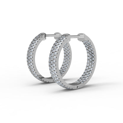 RKC 925 Sterling Silber Hoops & Huggies Damen-Ohrring, 14 Karat Gelb über Produktgewicht 7,00 GM, Höhe 22,00 mm
