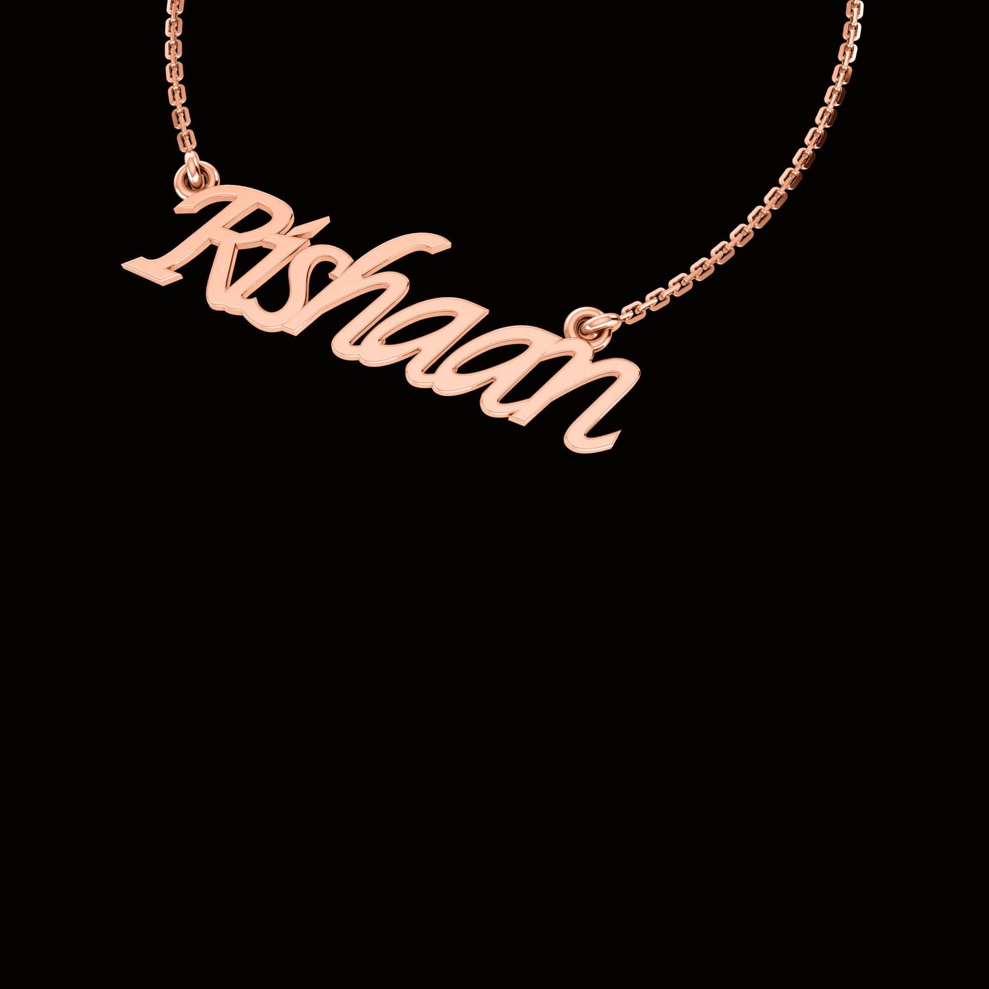 RKC Namensanhänger-Halskette, 925er Silberschmuck, 14 Karat Gelbgold plattiert, Produktgewicht: 4,10 GM, Höhe: 11,30 mm