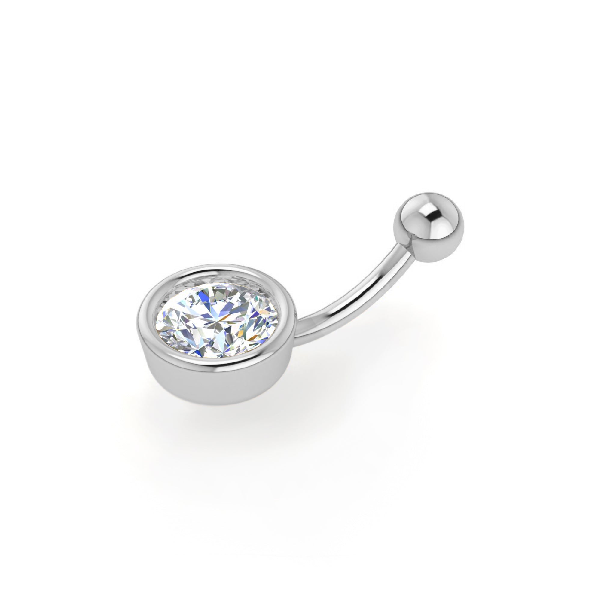 RKC JEWELRY Damen-Bauchnabel aus 925er Sterlingsilber, 14 Karat Gelbgold vergoldet, Gewicht 1,00 g, HÖHE 13 mm