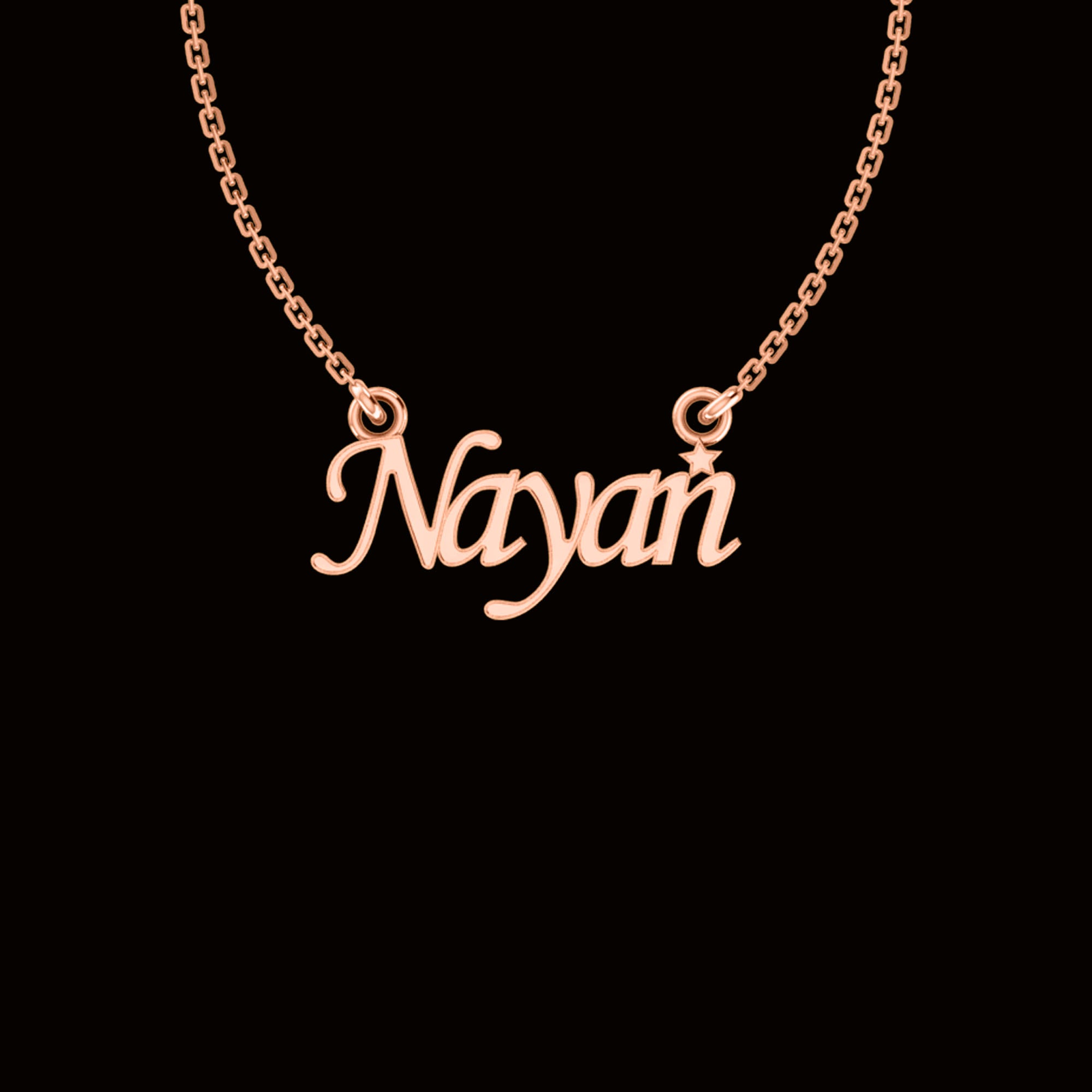 RKC Customized Any Name Pendant 925 Sterling Silver 14K Rose Gold Plated Wt 3.10 GM Height 14.15 MM
