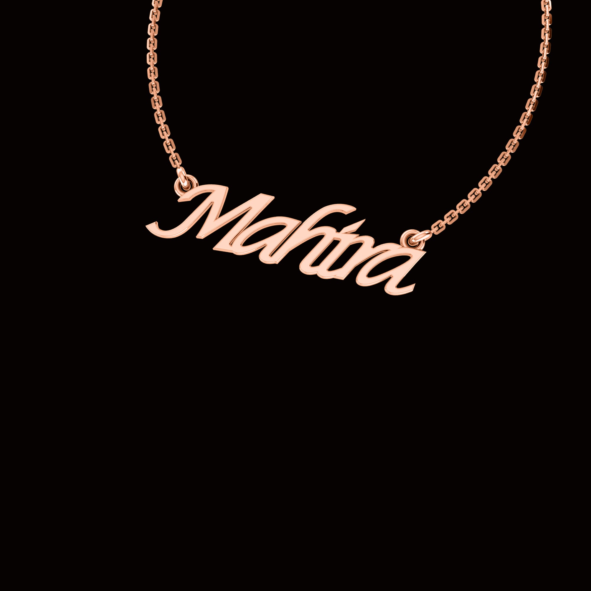 RKC Halskette mit Buchstaben- und Namensanhänger, 925er Silber, Schmuck, 14 Karat Roségold vergoldet, Produktgewicht: 3,60 GM, Höhe: 9,70 mm