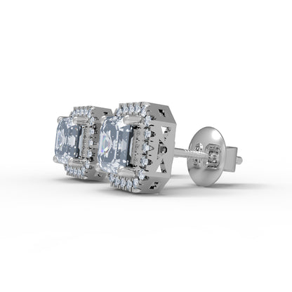 Orecchino da donna a bottone in argento sterling RKC 925 14k giallo sopra peso 2,3 Gm altezza 7,80 MM