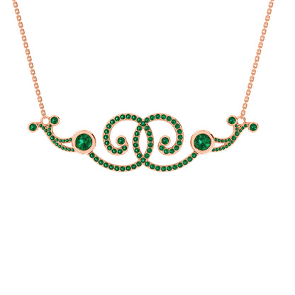RKC 2,6 CT Moissanit Charm Halskette 925 Silber 14k Roségold vergoldet Produktgewicht 9,00 GM Höhe 18,00 MM