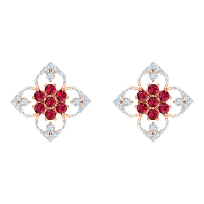 RKC 925 Sterling Silber Damen-Ohrring mit Blumenmuster für den täglichen Gebrauch, 14 Karat Gelb, Produktgewicht: 2,80 GM, Höhe: 14,70 mm