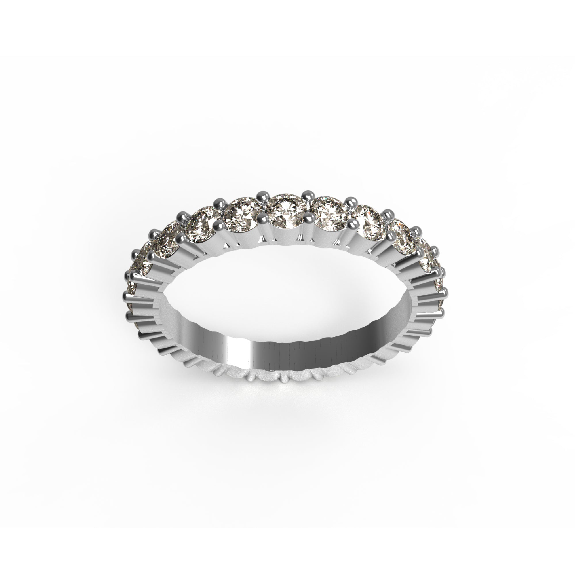 RKC Moissanit Full Eternity Bandring aus 925er Sterlingsilber mit Gelbgoldbeschichtung, Gewicht 2,80 ct, Breite 2,50 mm