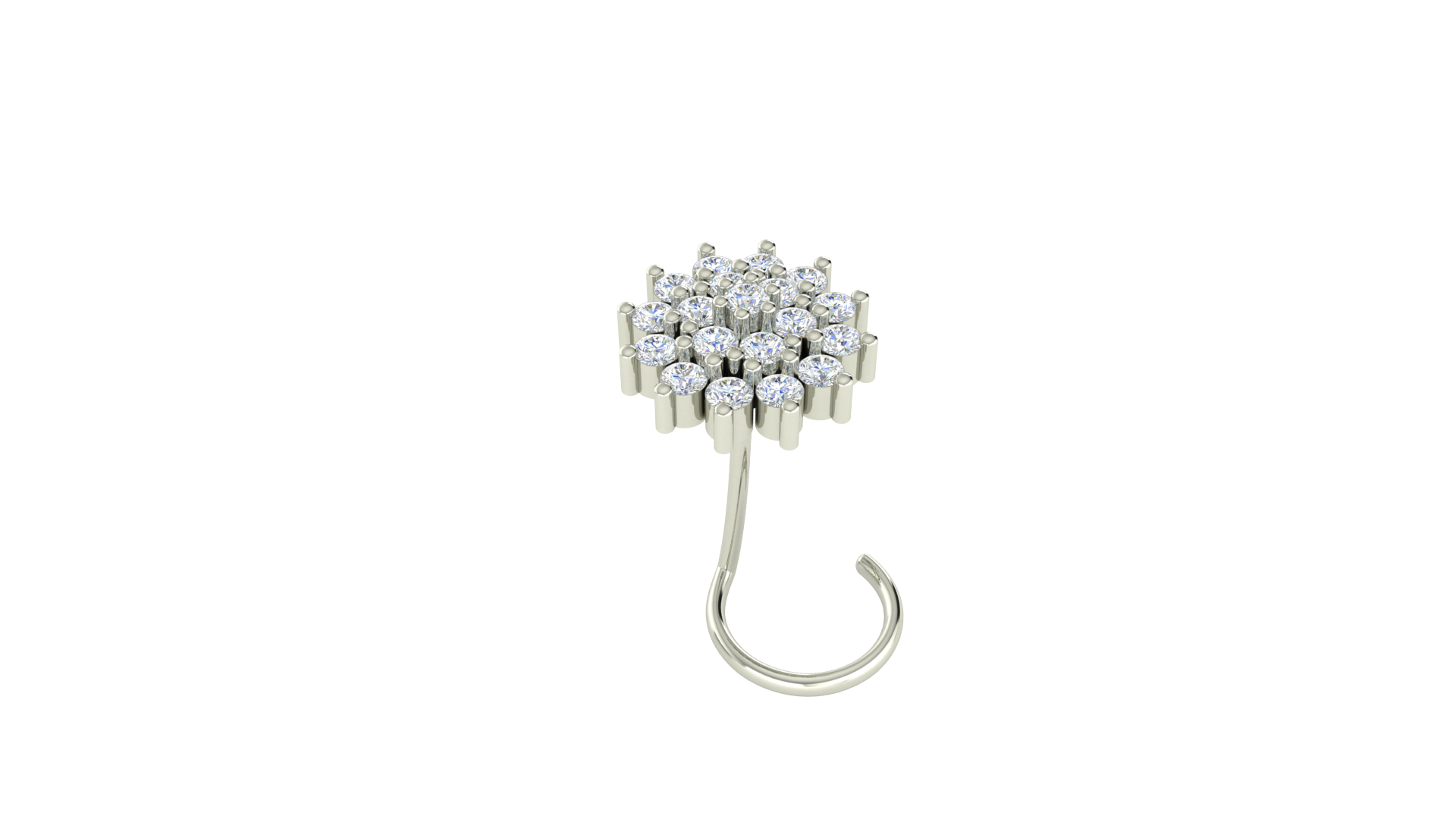 RKC JEWELRY Damen-Nasennadel aus 925er Sterlingsilber mit schönem Cluster-Nasenstift, 14 Karat Gelbgold vergoldet, Gewicht 1,00 g