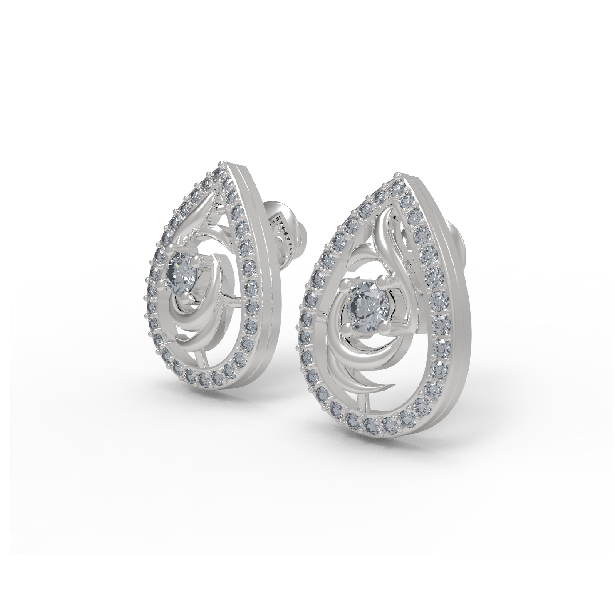 Orecchino da donna a forma di pera da donna in argento sterling RKC 925, giallo 14k, peso prodotto 2,60 GM, altezza pietra 12,80 mm