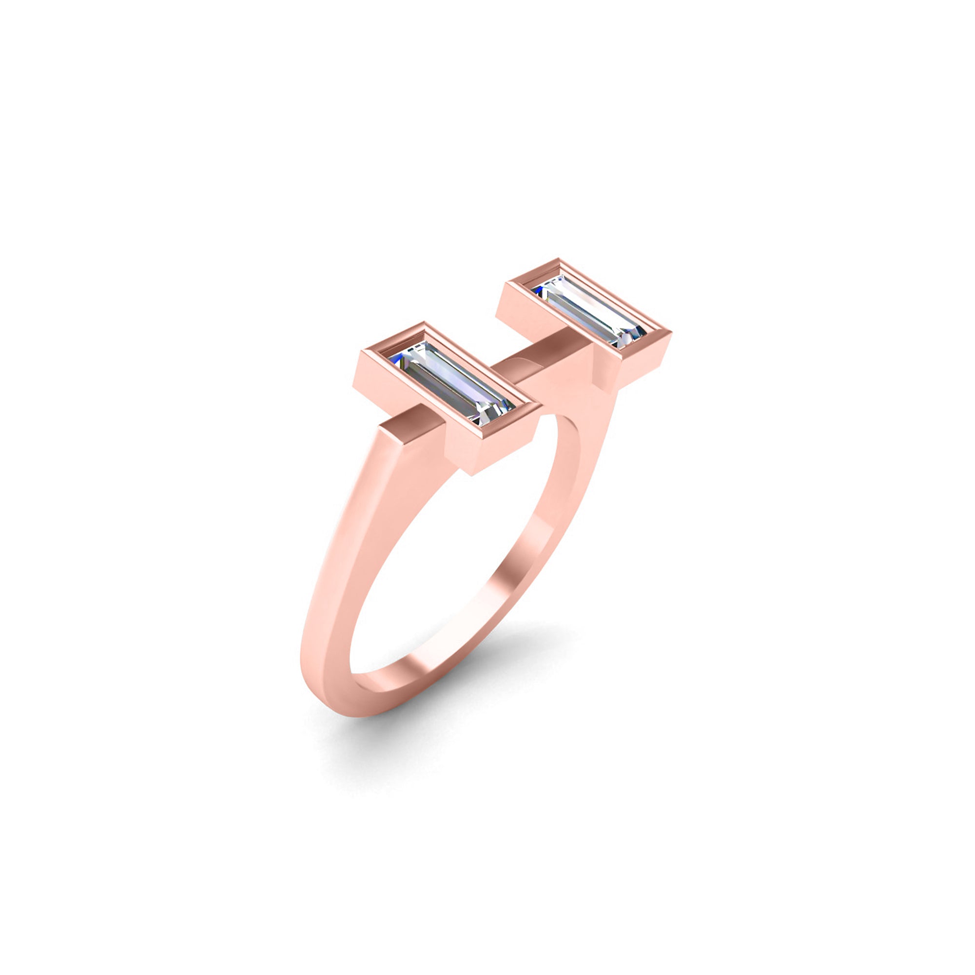 RKC Ehering aus 925er-Sterlingsilber, Moissanit-Baguette-Bandring für Damen, Gewicht 3,40 g, Breite 1,75 mm