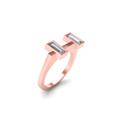 RKC Ehering aus 925er-Sterlingsilber, Moissanit-Baguette-Bandring für Damen, Gewicht 3,40 g, Breite 1,75 mm