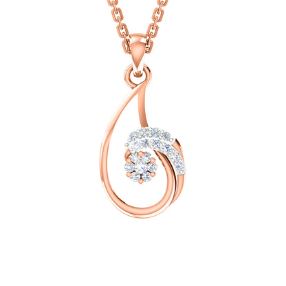 RKC 925 Silber, insgesamt 0,42 ct Moissanit-Anhänger, Ohrring-Set, Gewicht 5,40 g, mit 14-karätiger Rosévergoldung