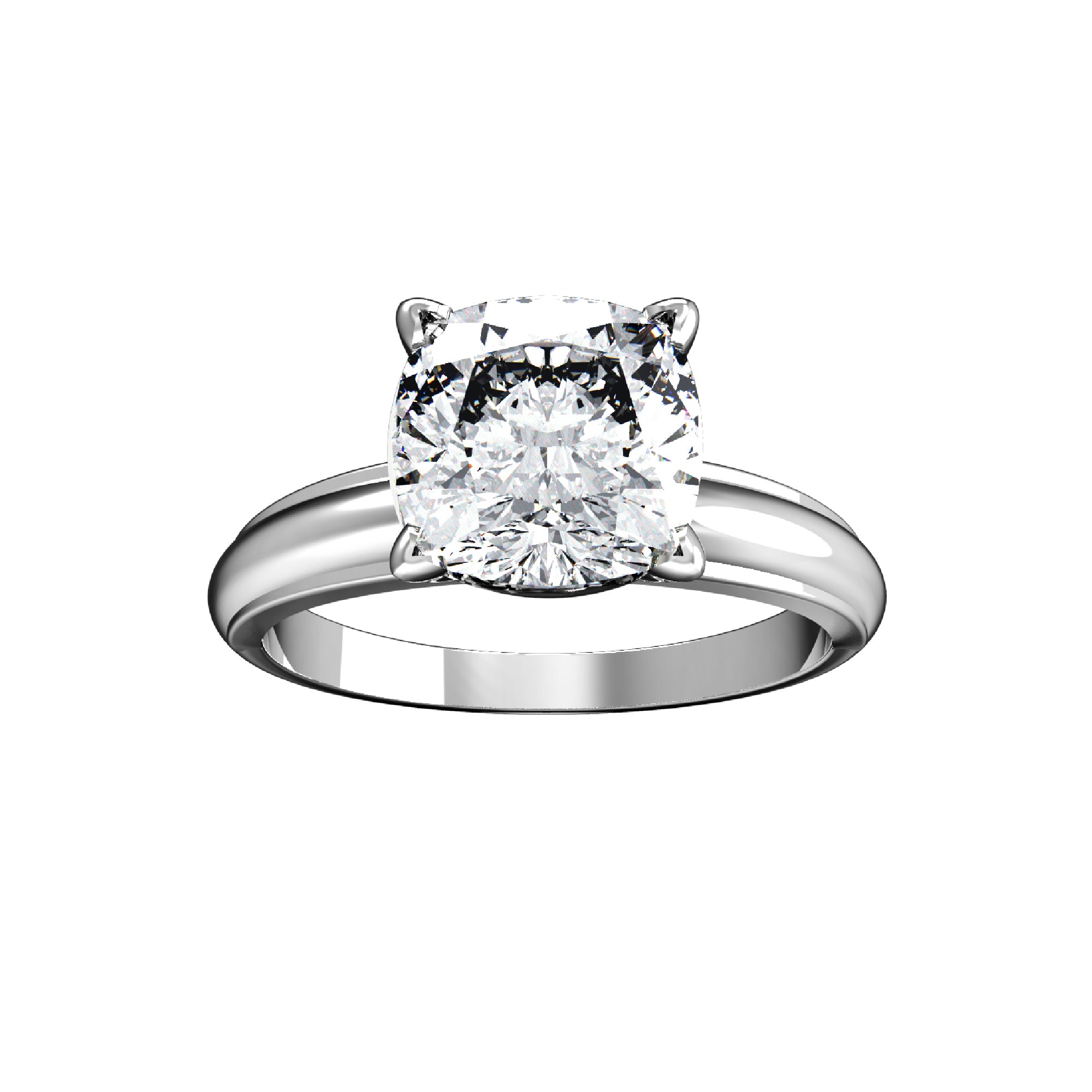 RKC Taglio cuscino Moissanite Solitaire Valentine Propose Anello Argento sterling 925 Oro rosa 14 carati su peso 3,60 g Larghezza 2,30 mm
