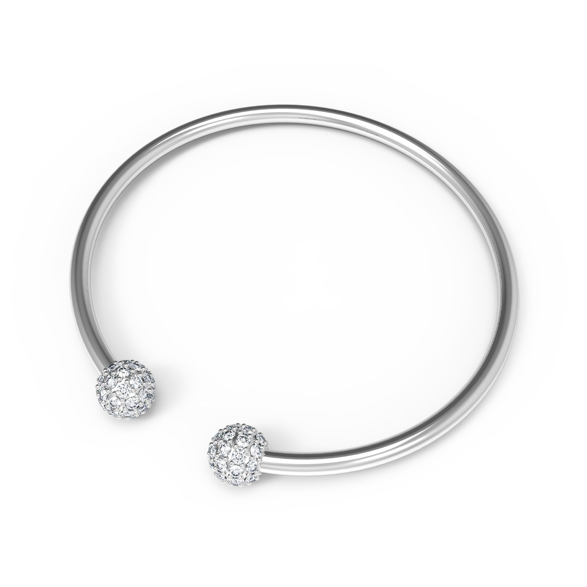 RKC Damen-Armreif aus 925er-Sterlingsilber, 1,08 Karat Moissanit, 14 Karat Roségold vergoldet, Gewicht 9,00 g, Höhe 50,00 mm