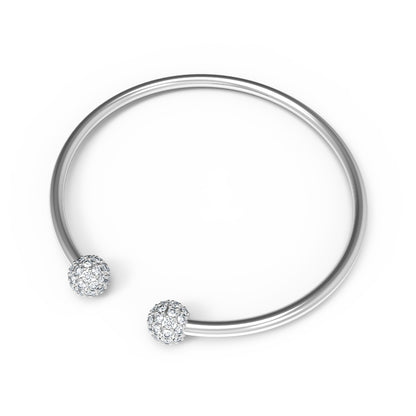 RKC Damen-Armreif aus 925er-Sterlingsilber, 1,08 Karat Moissanit, 14 Karat Roségold vergoldet, Gewicht 9,00 g, Höhe 50,00 mm