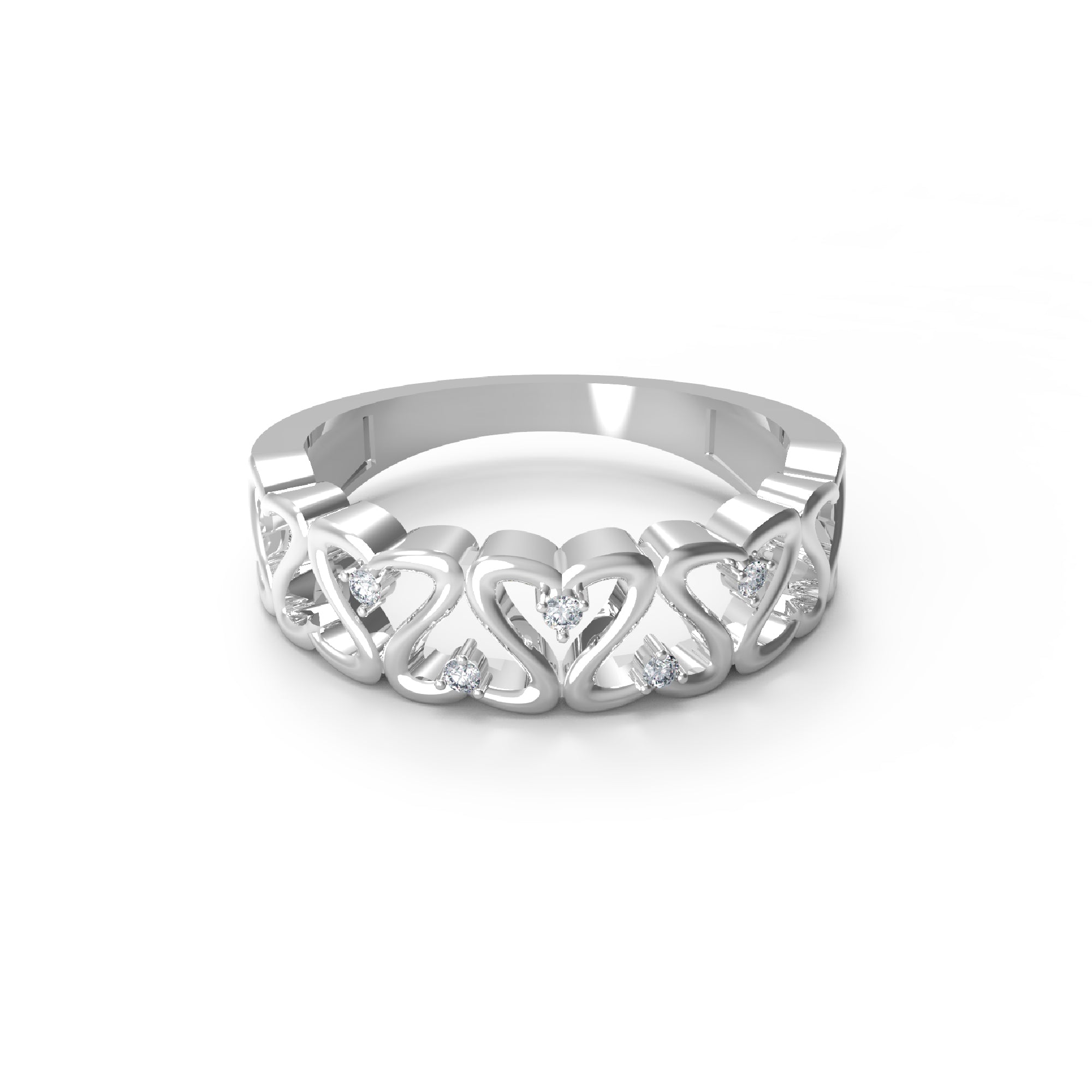RKC Moissanite Anello a fascia regalo di compleanno a forma di cuore per la mamma Argento 925 placcato oro giallo 14 carati Peso 4 g Larghezza 2,20 MM