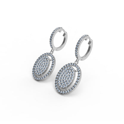 RKC 925 Sterling Silber Tropfen-Ohrhänger für Damen, 14 Karat Gelb, Gesamtgewicht 4,20 GM, Höhe 29,00 mm