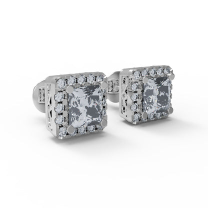 RKC Damen-Ohrring „Prinzessin“ aus 925er-Sterlingsilber, 14-karätige Rose mit einem Gesamtgewicht von 2,80 GM, Höhe 5,20 mm