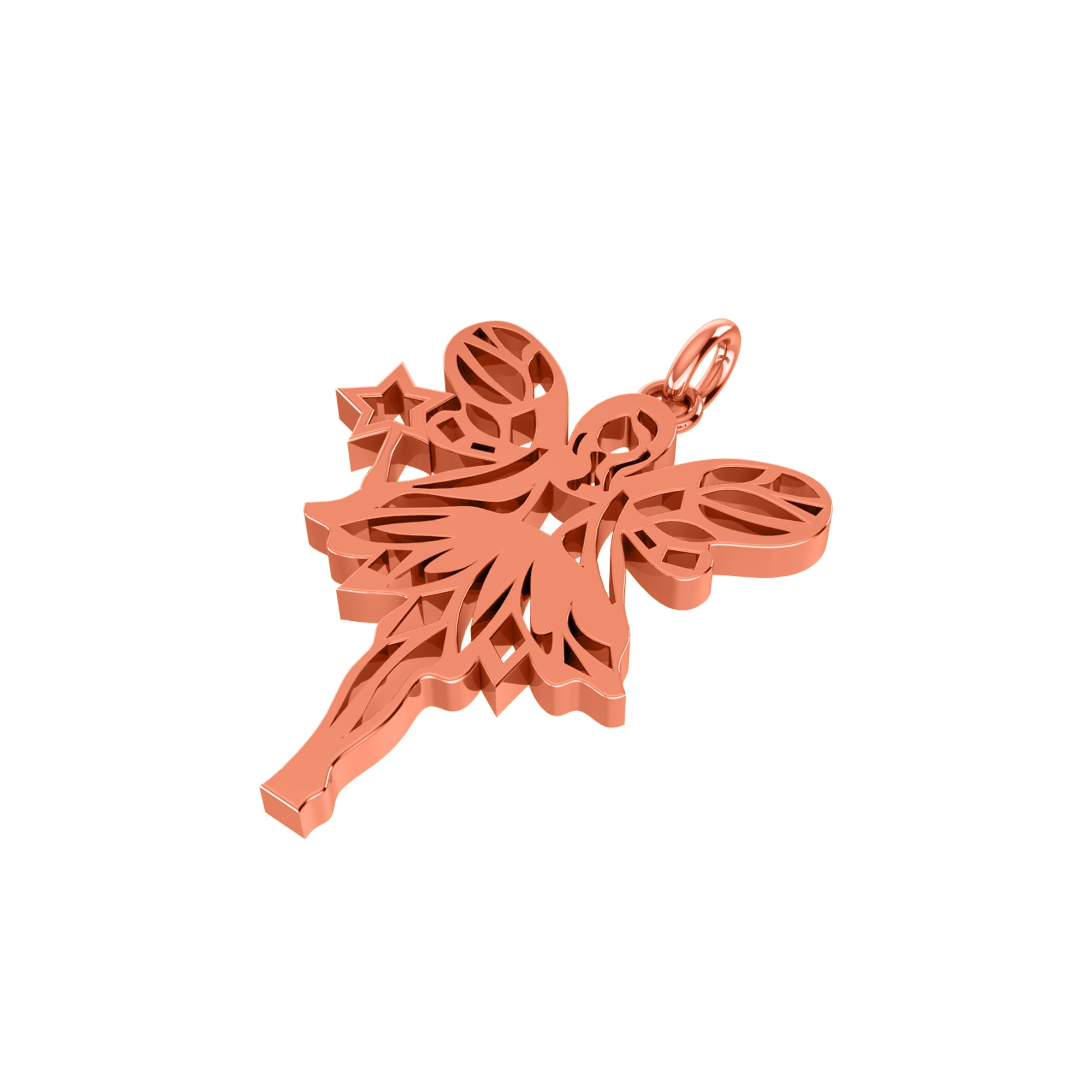 Ciondolo angelo RKC Gioielli in argento 925 placcato oro rosa 14 carati Peso 4,10 g Altezza 25,80 mm