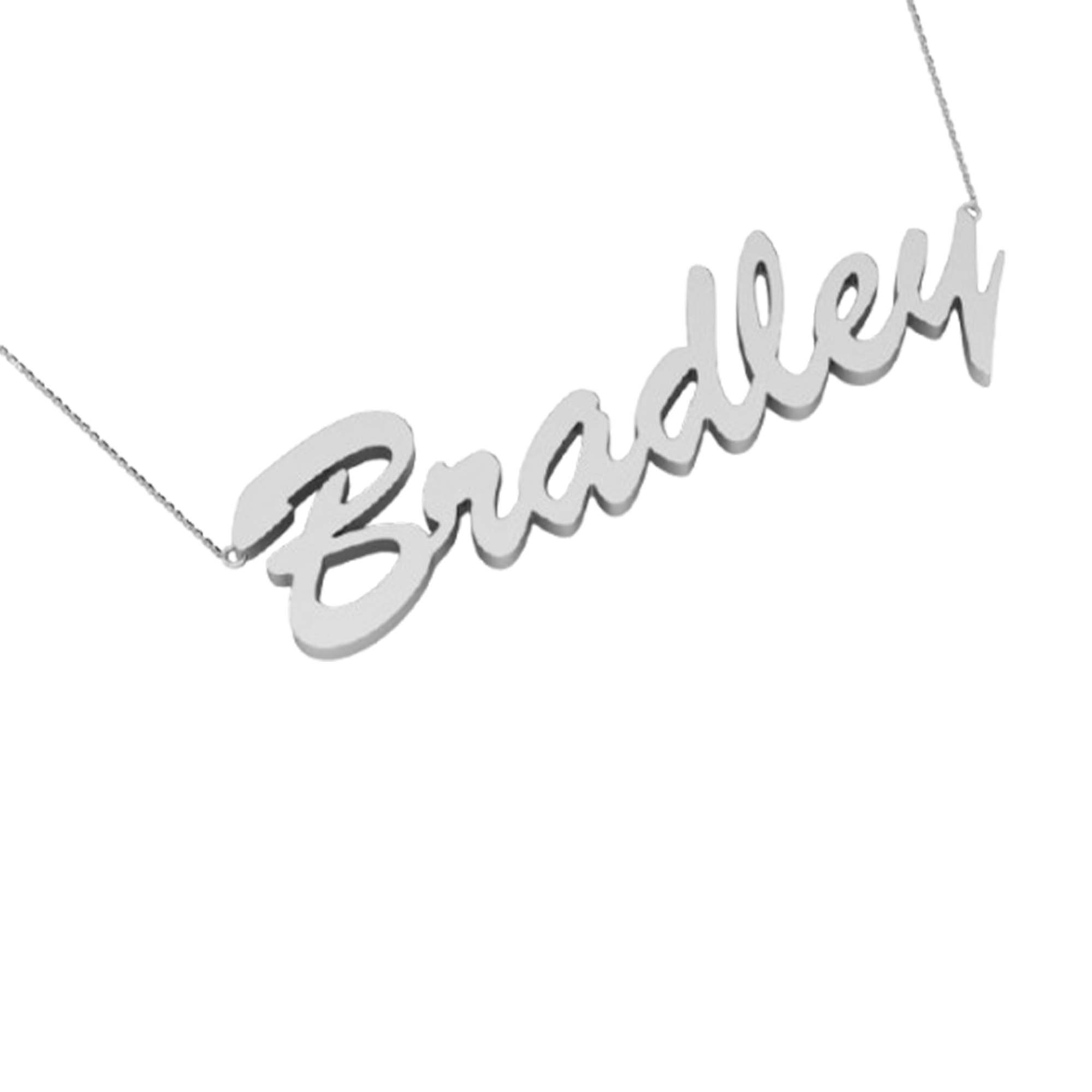 RKC BRADLEY Initial Name Pendant Necklace 14k Yellow Gold Plated 925 Silver Weight 5gm