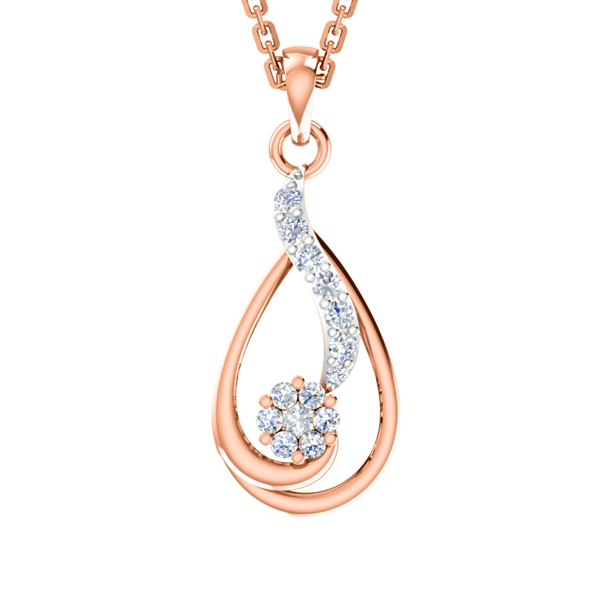 Ciondolo in moissanite da 0,40 ct in argento dorato RKC 925 con peso di 3,60 g e orecchino da 2,30 g con placcatura in oro giallo 14 carati