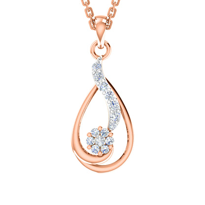 Ciondolo in moissanite da 0,40 ct in argento dorato RKC 925 con peso di 3,60 g e orecchino da 2,30 g con placcatura in oro giallo 14 carati