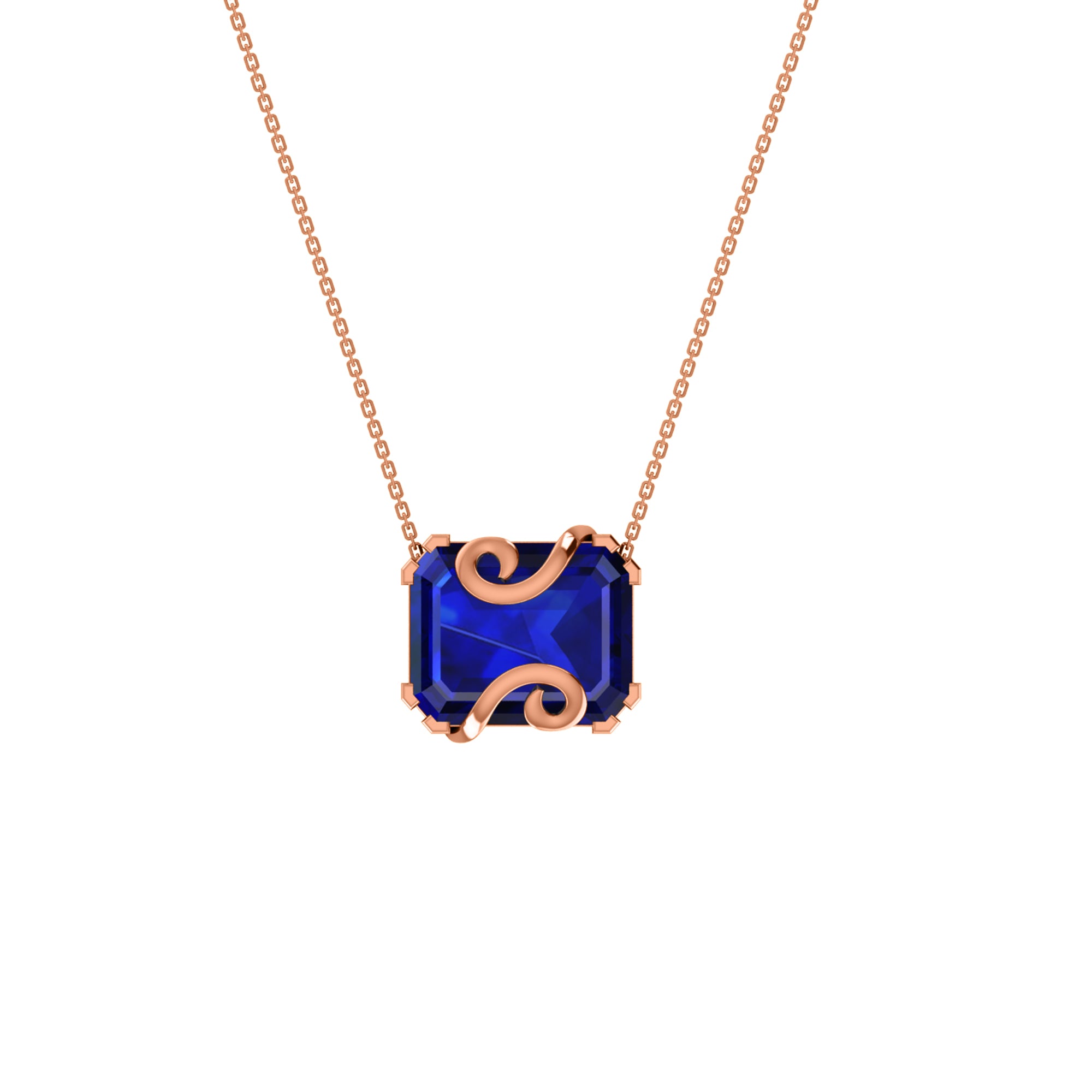 RKC 16 CT Solitär-Anhänger, 925er Silberschmuck, 14 Karat Roségold vergoldet, Gewicht 8,00 GM, Höhe 18,00 mm