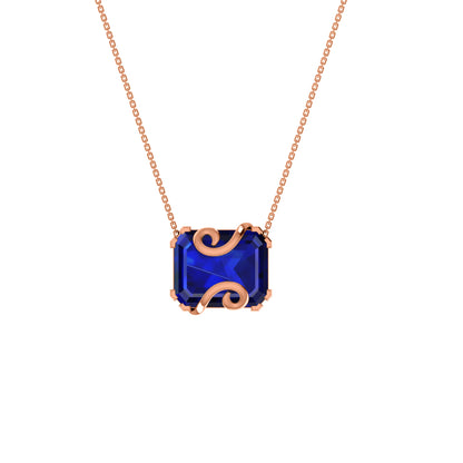 RKC 16 CT Solitär-Anhänger, 925er Silberschmuck, 14 Karat Roségold vergoldet, Gewicht 8,00 GM, Höhe 18,00 mm
