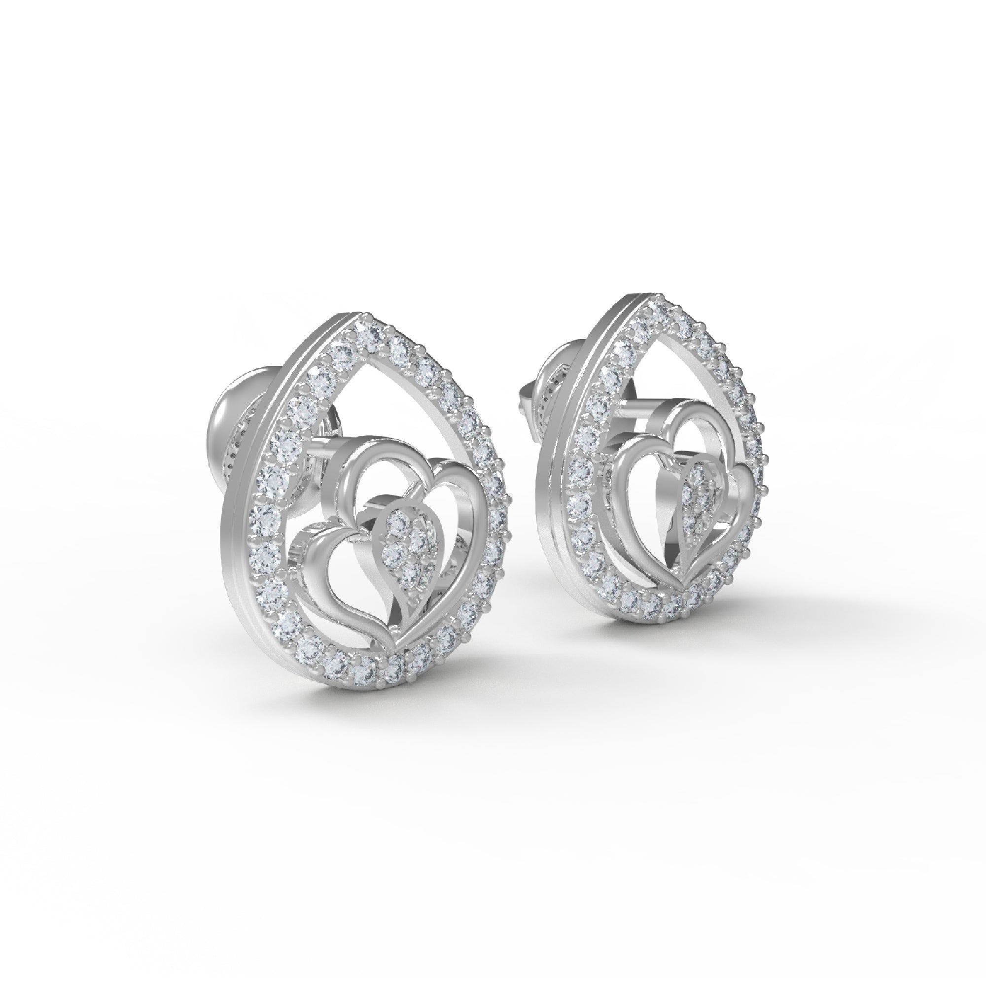 RKC 925 Sterling Silber blattförmiger Damen-Ohrstecker für den täglichen Gebrauch, 14 Karat Rose über dem Produkt, Gewicht 1,80 GM, Höhe 12,00 mm