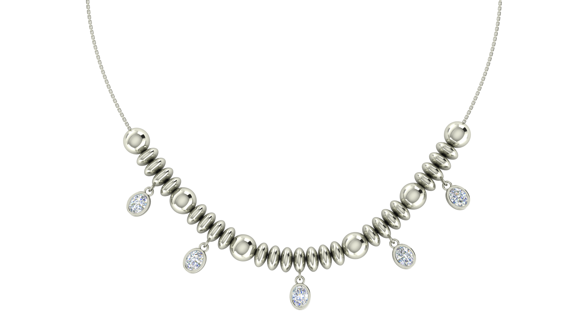 Collana affascinante con moissanite in carati RKC da 10 ct, argento 925, placcato in oro rosa 14k, peso del prodotto 7,00 GM