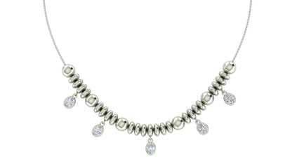 Collana affascinante con moissanite in carati RKC da 10 ct, argento 925, placcato in oro rosa 14k, peso del prodotto 7,00 GM