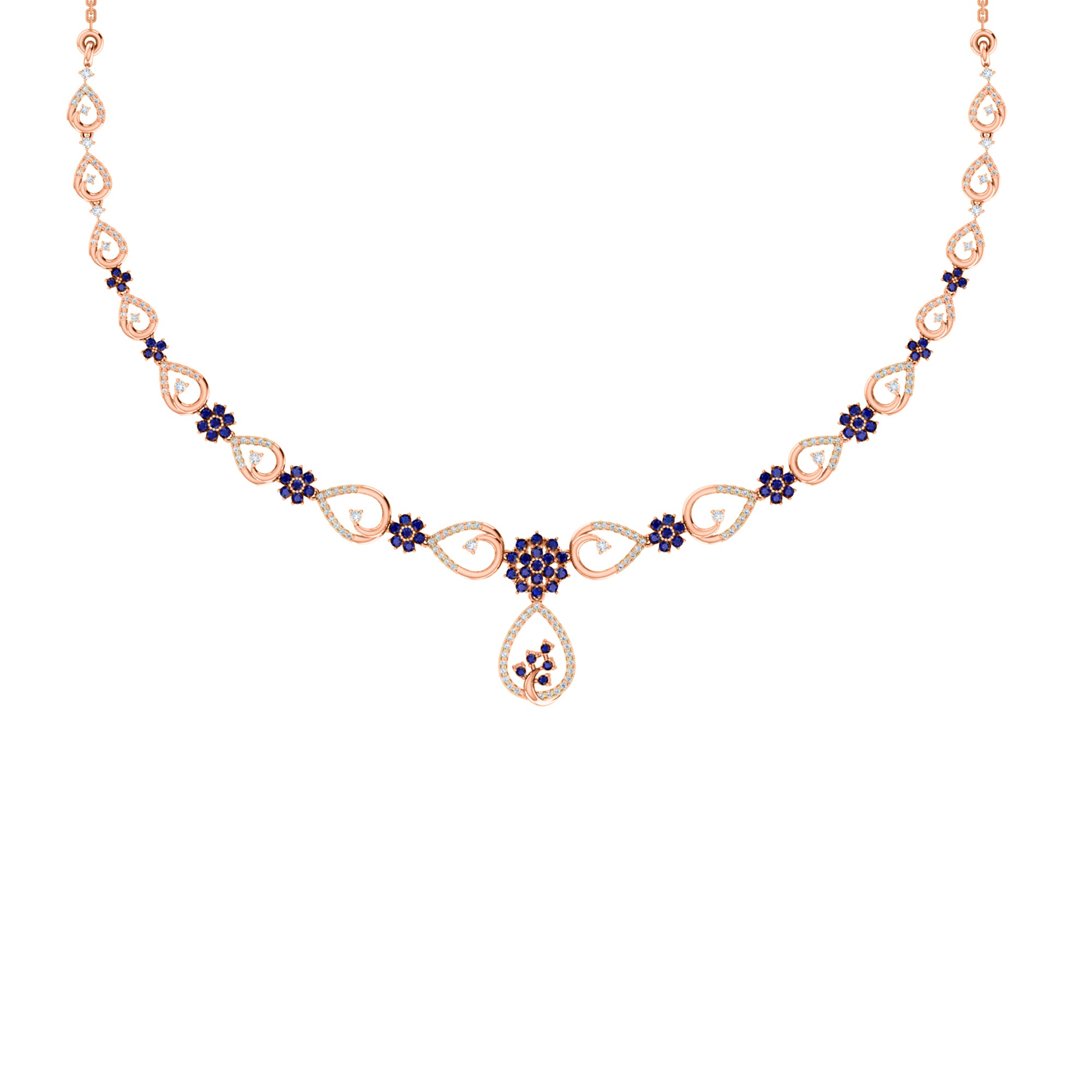 Collana affascinante con moissanite RKC 2.7 CT Argento 925 placcato oro rosa 14k Peso del prodotto 13,00 GM