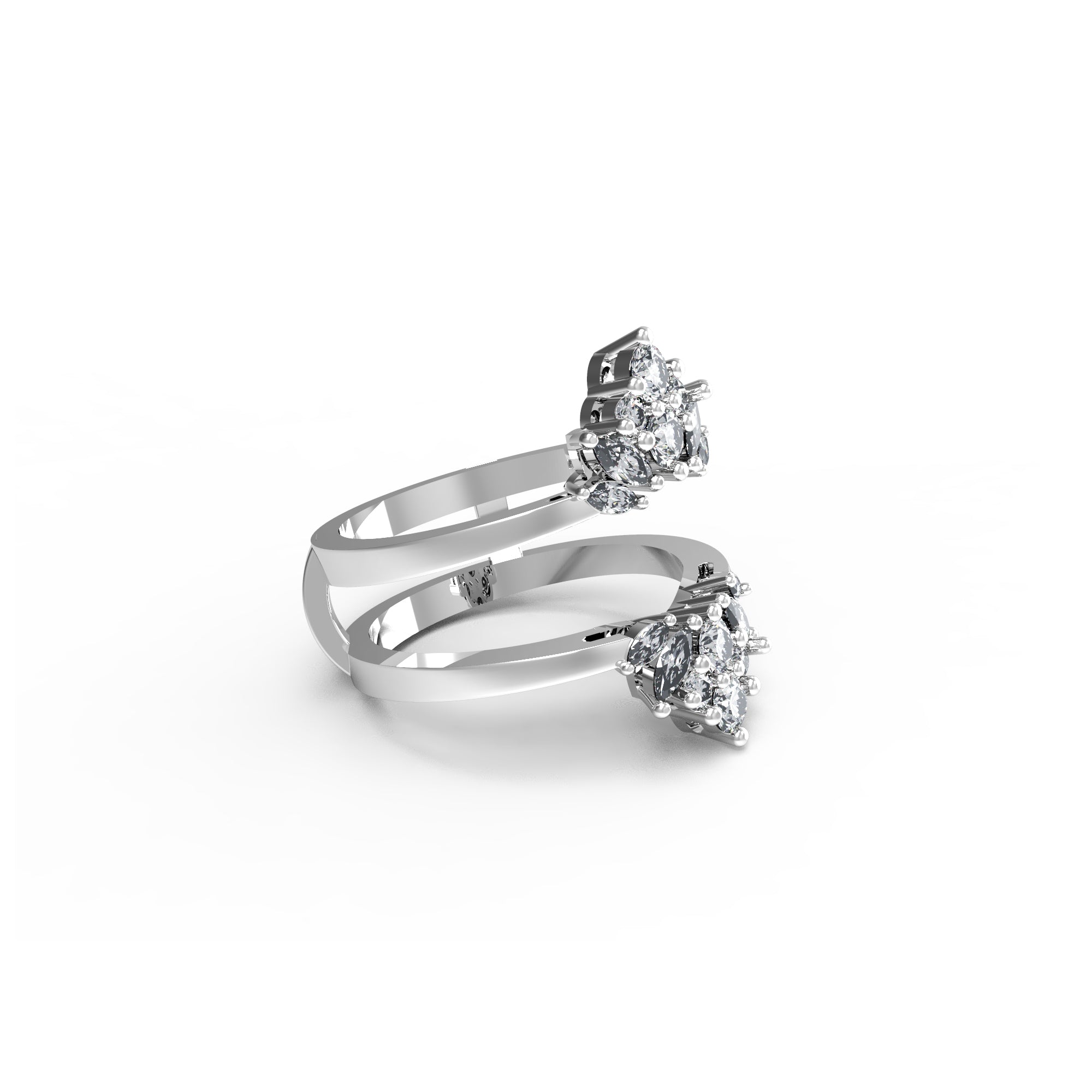 RKC Runder Moissanit Marquise Enhancer Ehering, Jackenring, 925er Sterlingsilber, 14 Karat Gelbgold vergoldet, Gewicht 5 g
