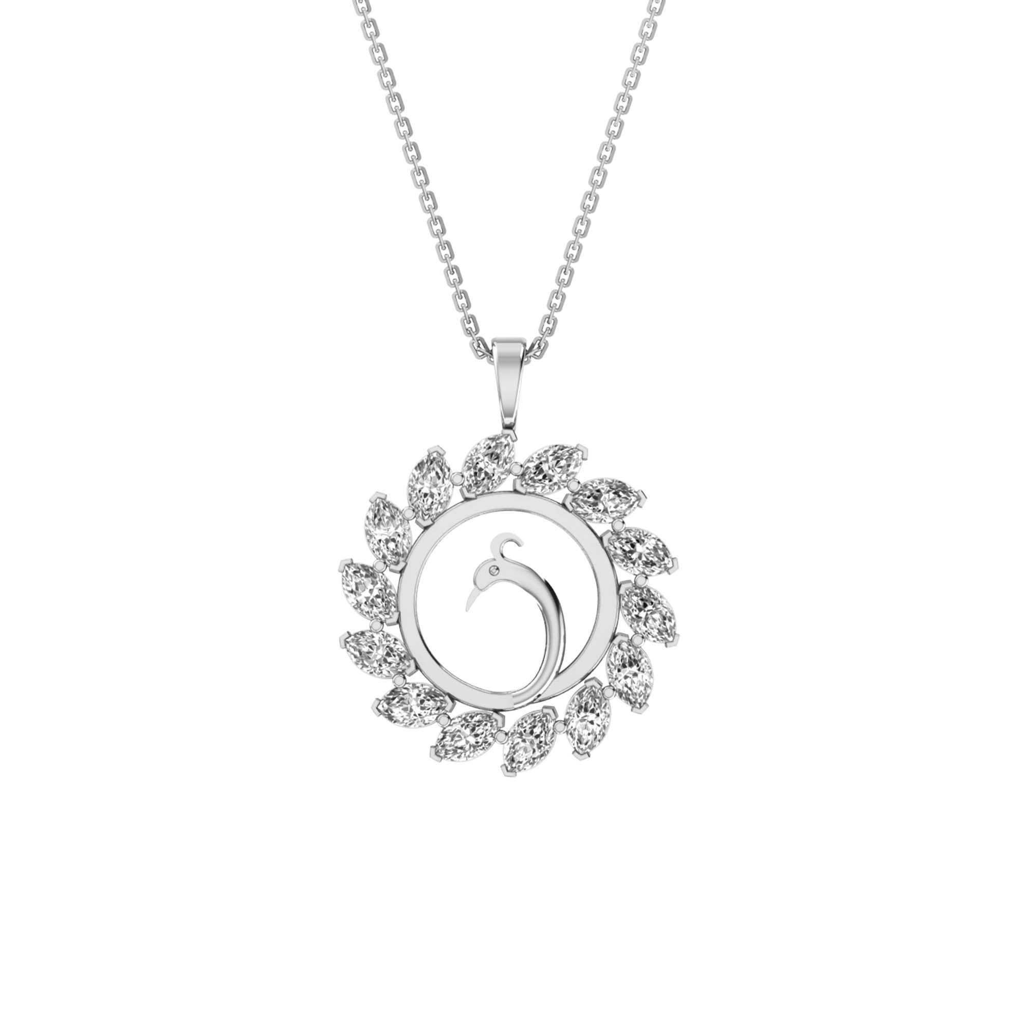 RKC Made With 18K Yellow Gold Plated Moissanite Pendant Necklace