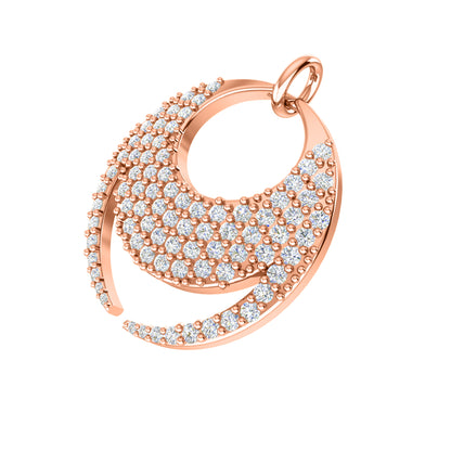 RKC 0,68 Karat Moissanit-Charm-Anhänger, 925er Silberschmuck, 14 Karat Roségold vergoldet, Gewicht 4,80 g, Höhe 21,50 mm